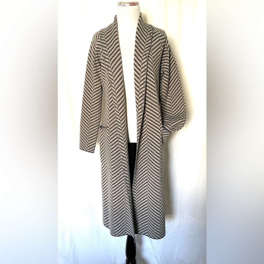 EE By Etcetera Knit Wool Blend Sweater Coat Duster Cardigan Coatigan - Picture 4 of 13
